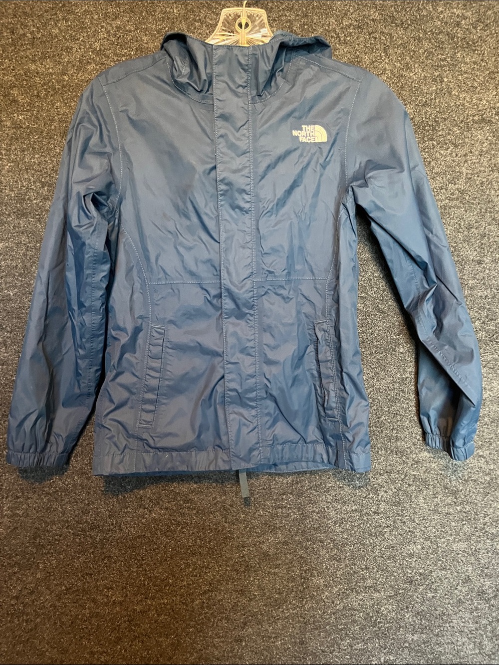 The North Face Kids Navy Blue Hooded Rain Jacket